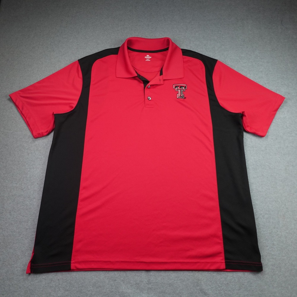 Texas Tech Red Raiders Polo Shirt Mens 2XL Red Black NCAA Knights Apparel